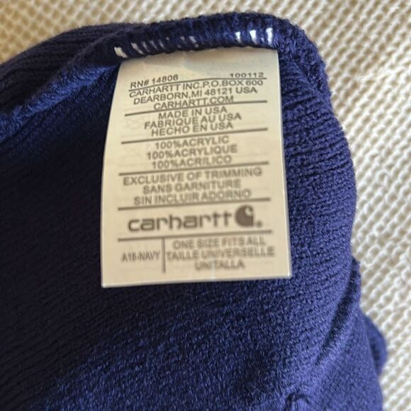 Carhartt Blue Knit Hat/Beanie with Logo Patch one size NWT - Picture 6 of 7